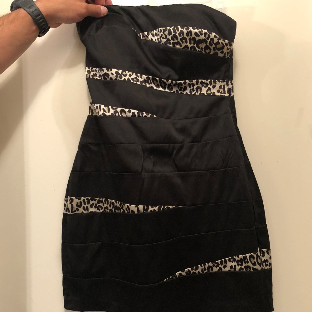Black Leopard mini dress